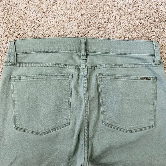 🍀 LAUREN RALPH LAUREN Women Light Green Modern Straight Cropped Pants Sz 6 x25" - Picture 5 of 6